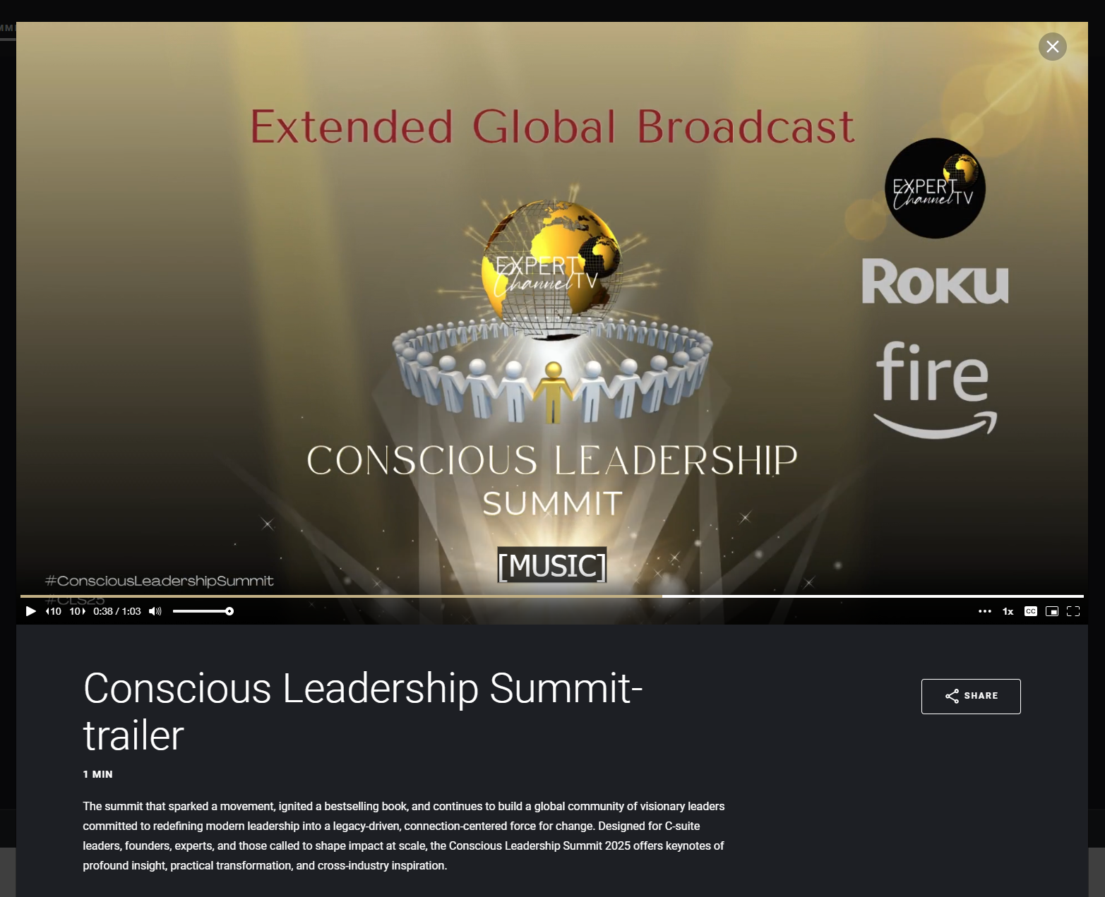 Conscious Leadership Summit broadcast trailer on Expert Channel TV