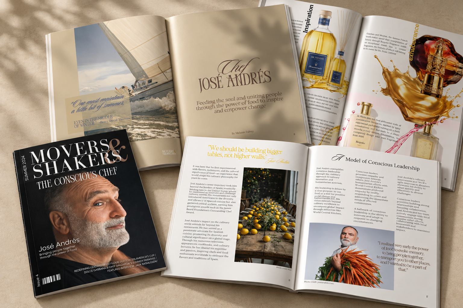 Movers and Shakers Magazine luxury editorial covers and features